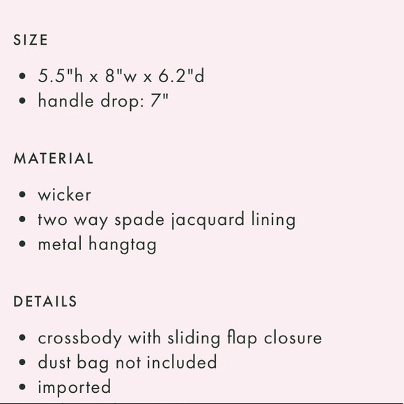 Kate Spade down the rabbit hole wicker bee bag - Picture 6 of 6